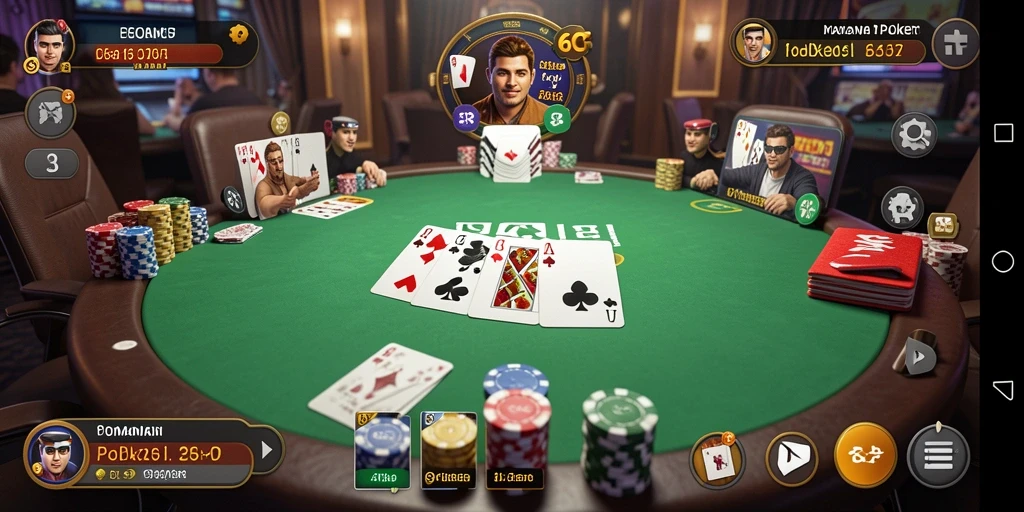 Tangkapan layar permainan Poker yang seru dan mendebarkan di 6CF.