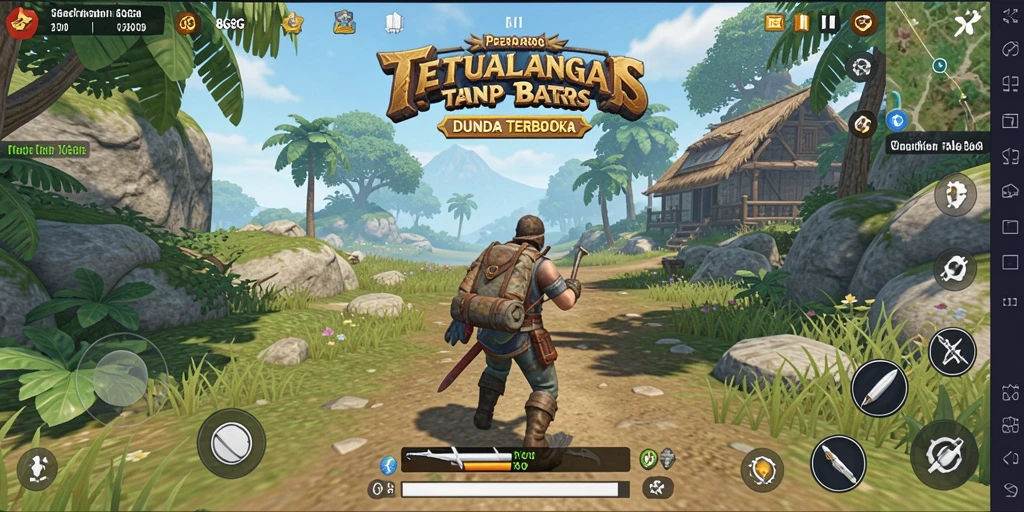 Screenshot gameplay 8G8G menunjukkan petualangan epik di dunia yang luas.