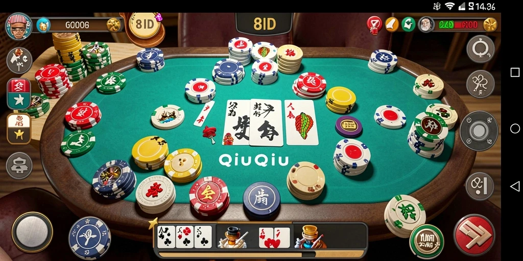 Gameplay mendebarkan QiuQiu di 8ID dengan pemain penuh semangat.