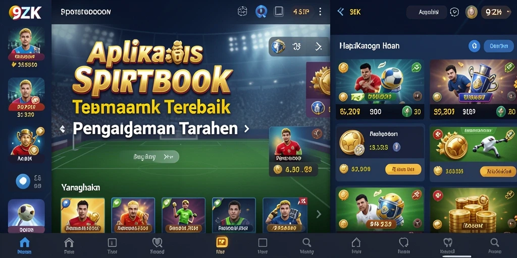 Tampilan utama 9ZK dengan fitur taruhan olahraga yang menarik.