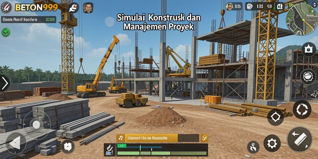 Tampilan gameplay BETON999 yang realistis dalam simulasi konstruksi.