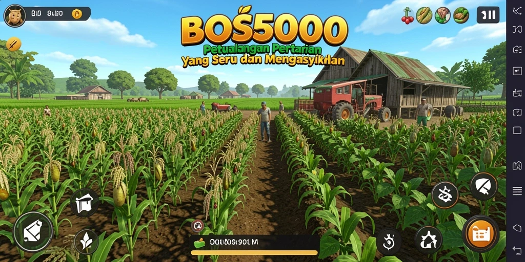 Tampilan gameplay seru dalam game Farming BOS5000.