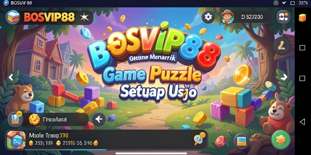 Screenshot gameplay dari BOSVIP88 yang menampilkan tantangan puzzle.