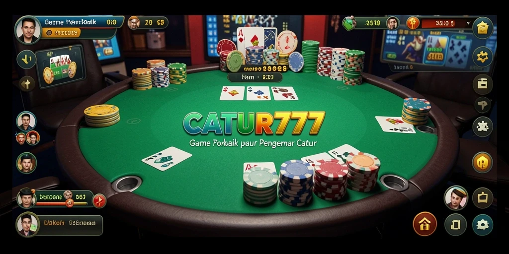 Tangkapan layar menampilkan gameplay seru di CATUR777, permainan poker yang mendebarkan.