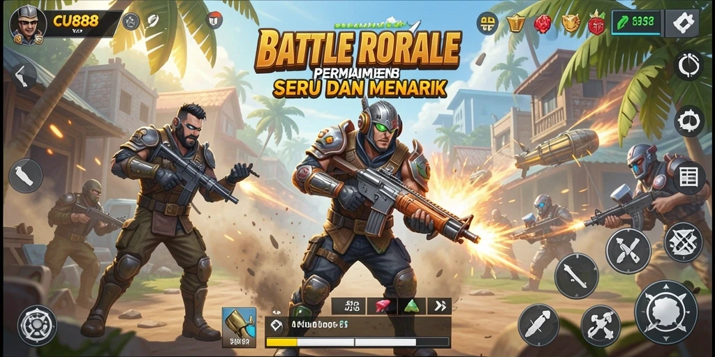 Tampilan menegangkan dalam pertempuran Battle Royale CU888.