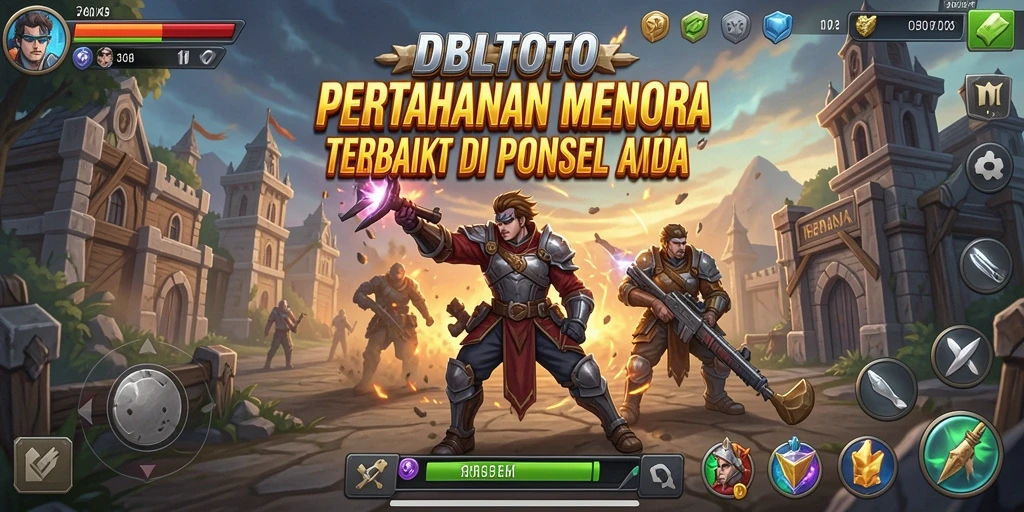 Tampilan gameplay DBLTOTO yang penuh aksi dalam Tower Defense.