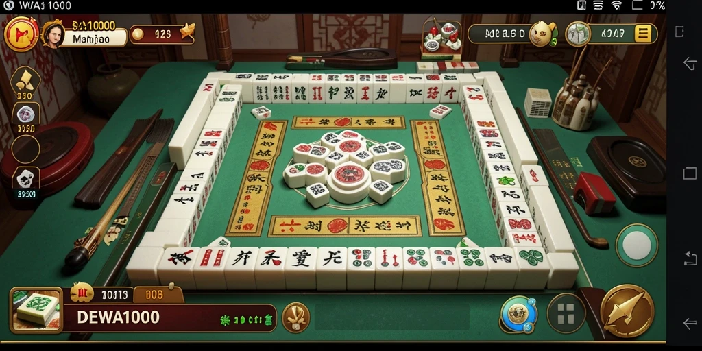 Gameplay DEWA1000 yang seru dan menantang dalam permainan Mahjong.