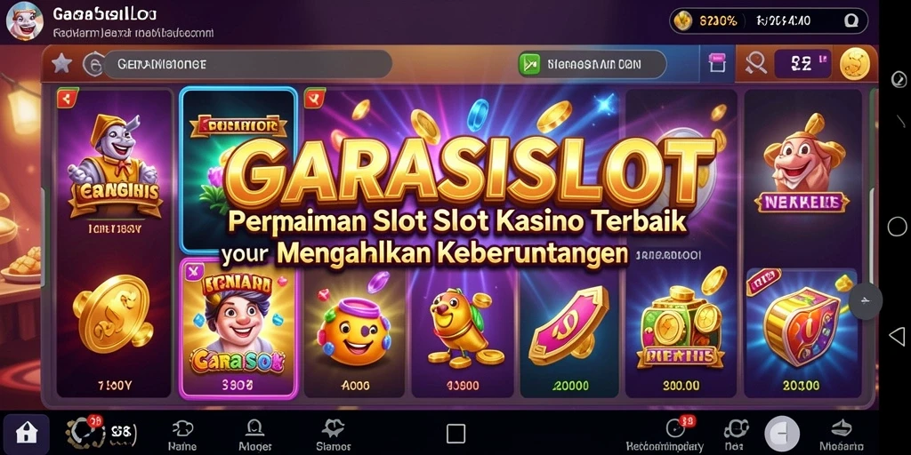 Screenshot gameplay GARASISLOT yang menggambarkan putaran slot yang mendebarkan.