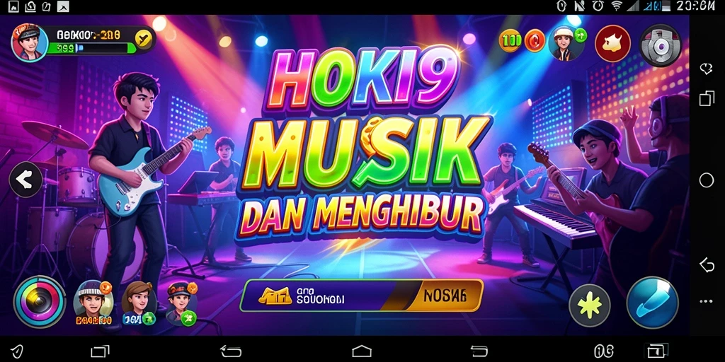 Screenshot gameplay HOKI9 yang menampilkan keseruan bermain musik.