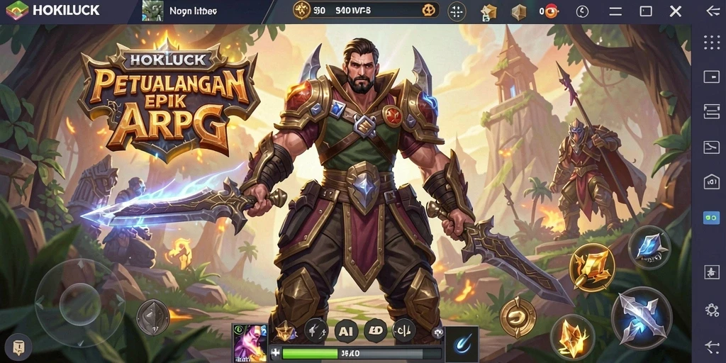 Tampilan gameplay HOKILUCK yang seru di dunia ARPG.