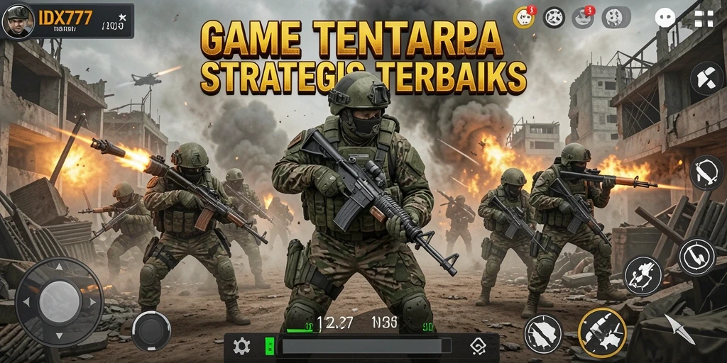 Tampilan gameplay seru di IDX777 menampilkan aksi tembak-menembak yang intens.