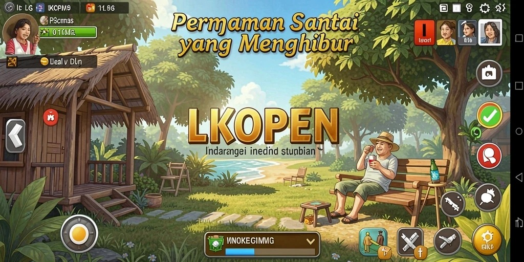 Tampilan gameplay LKOPEN yang menghibur dan penuh warna.