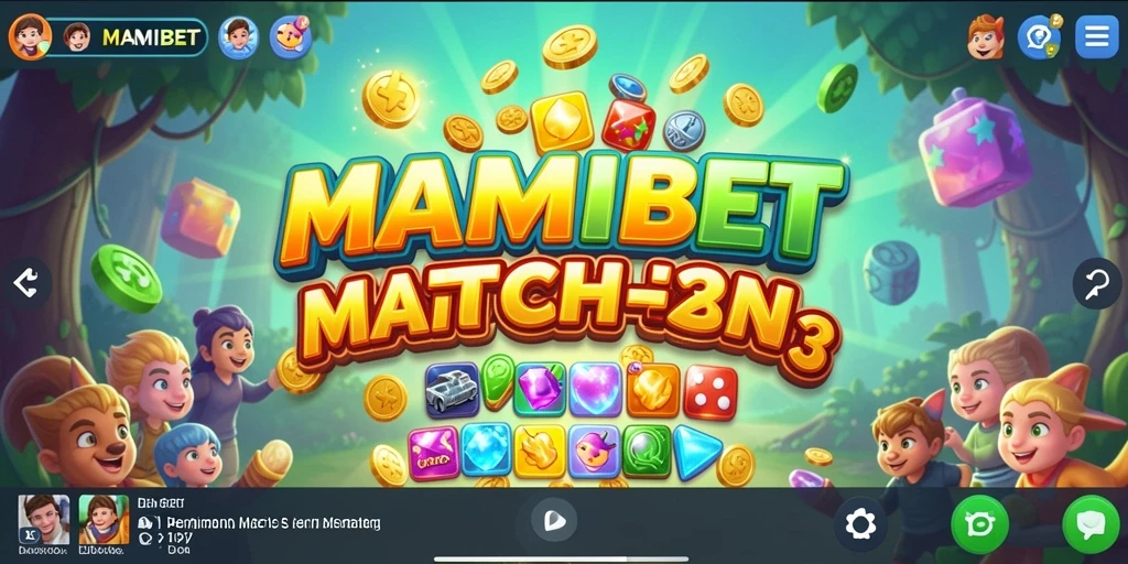 Tampilan gameplay MAMIBET dengan kombinasi objek Match-3 yang menarik.