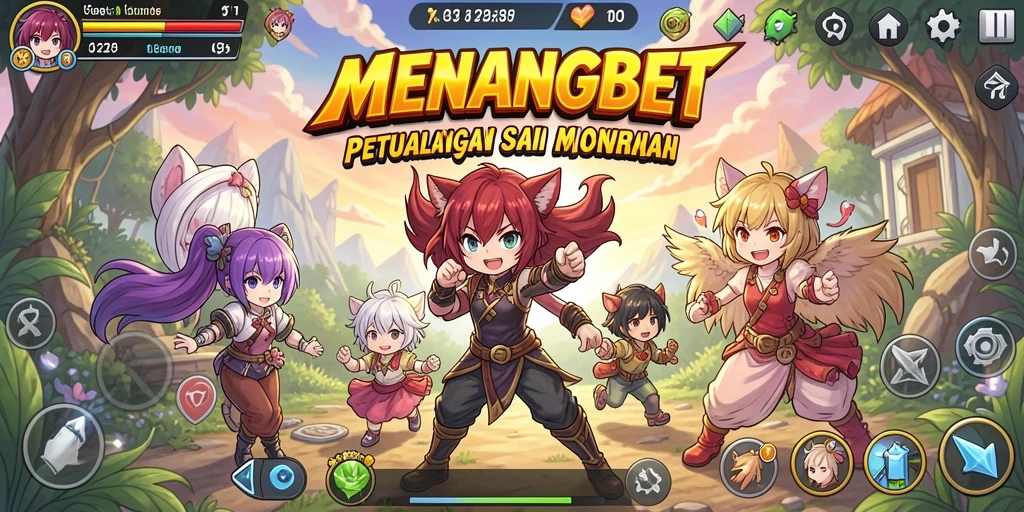 Tampilan menakjubkan dari karakter Anime yang beraksi dalam permainan.
