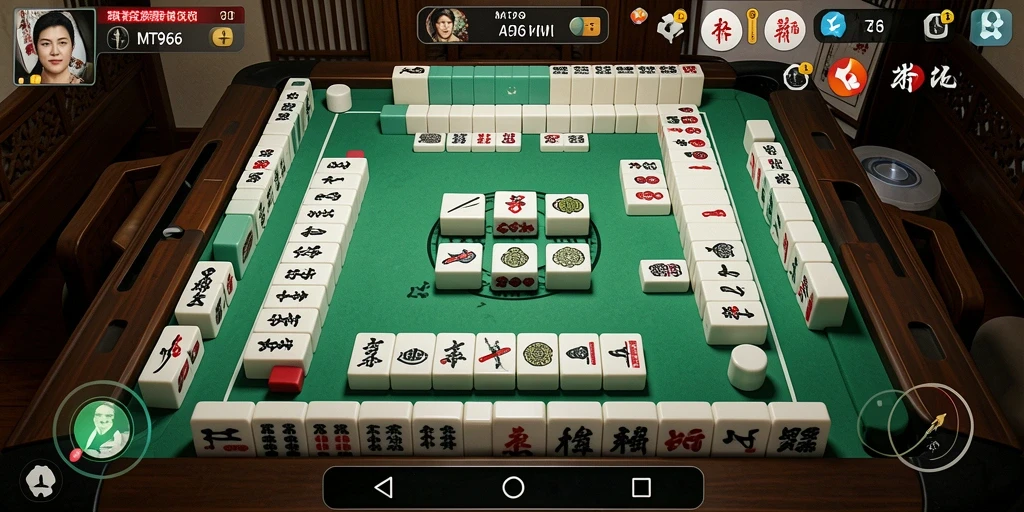 Screenshot gameplay MT966 menampilkan aksi permainan Mahjong yang mengasyikkan.