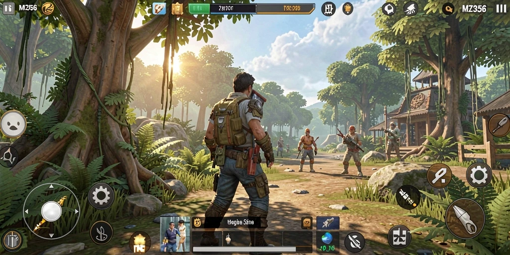 Tampilan gameplay <strong>MZ356</strong> yang menakjubkan di dunia terbuka.
