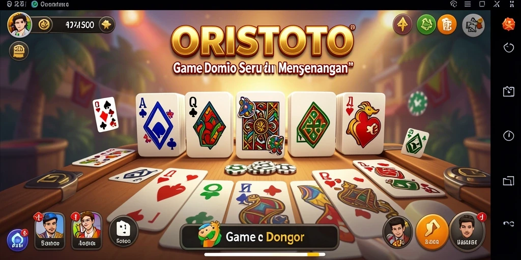 Tampilan gameplay seru di dalam ORISTOTO saat bermain Domino.