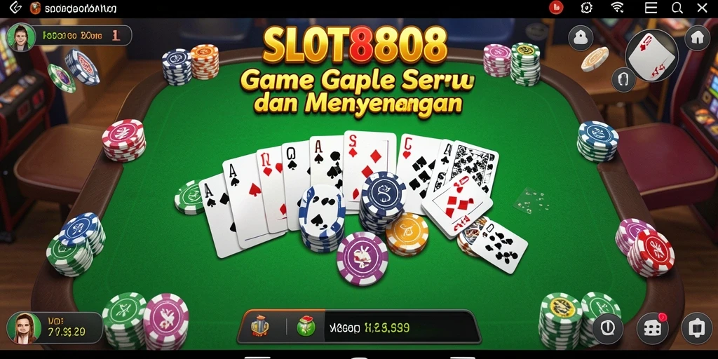 Tangkapan layar utama SLOT8808 menampilkan gameplay Gaple yang seru.