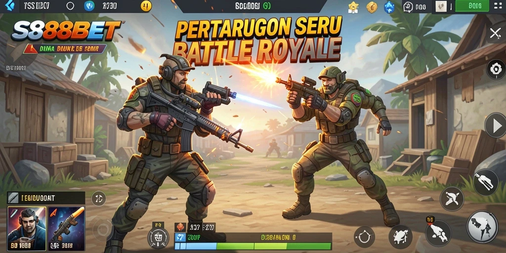 Tampilan gameplay <strong>SS88BET</strong> dalam pertarungan Battle Royale yang intens.
