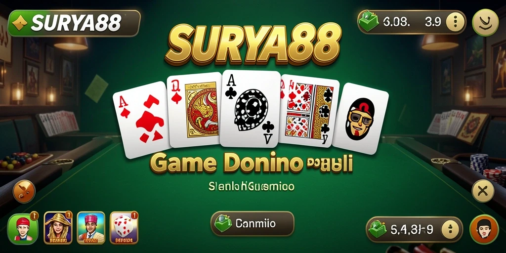 Tampilan gameplay seru dari SURYA88 dengan kartu Domino.