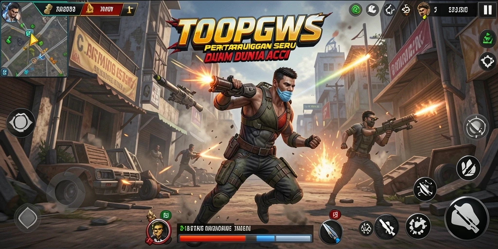 Tampilan gameplay TOOPGWS dengan pertempuran yang mendebarkan.
