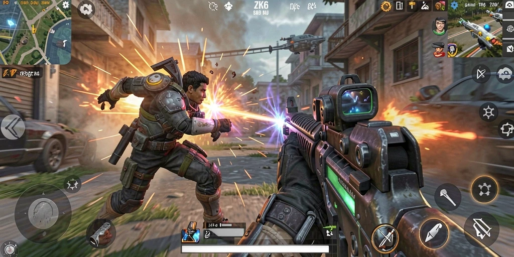 Gameplay mendebarkan dalam ZK6 dengan aksi tembak-menembak.
