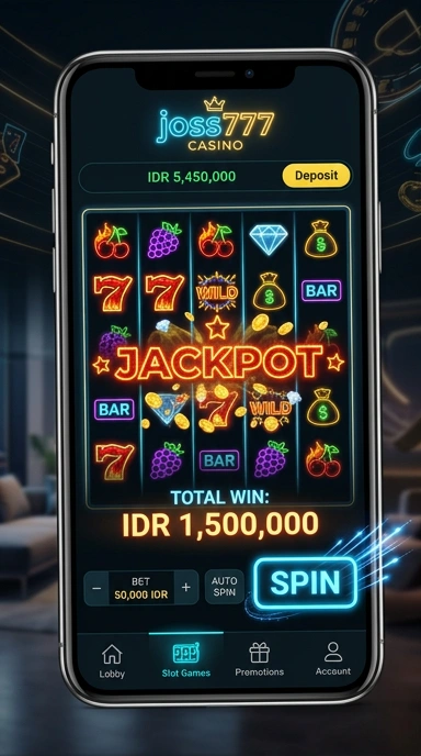 Tampilan utama aplikasinya di joss777.